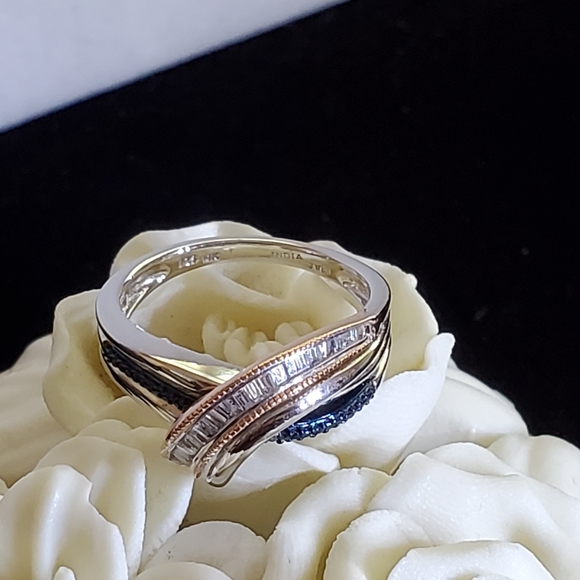 Diamond Ring Sterling & 10K Rose Gold Size 7 - Picture 5 of 14